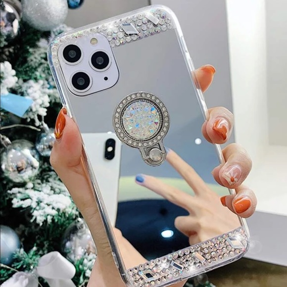 Rhinestone Decor Mirror Design iPhone Case